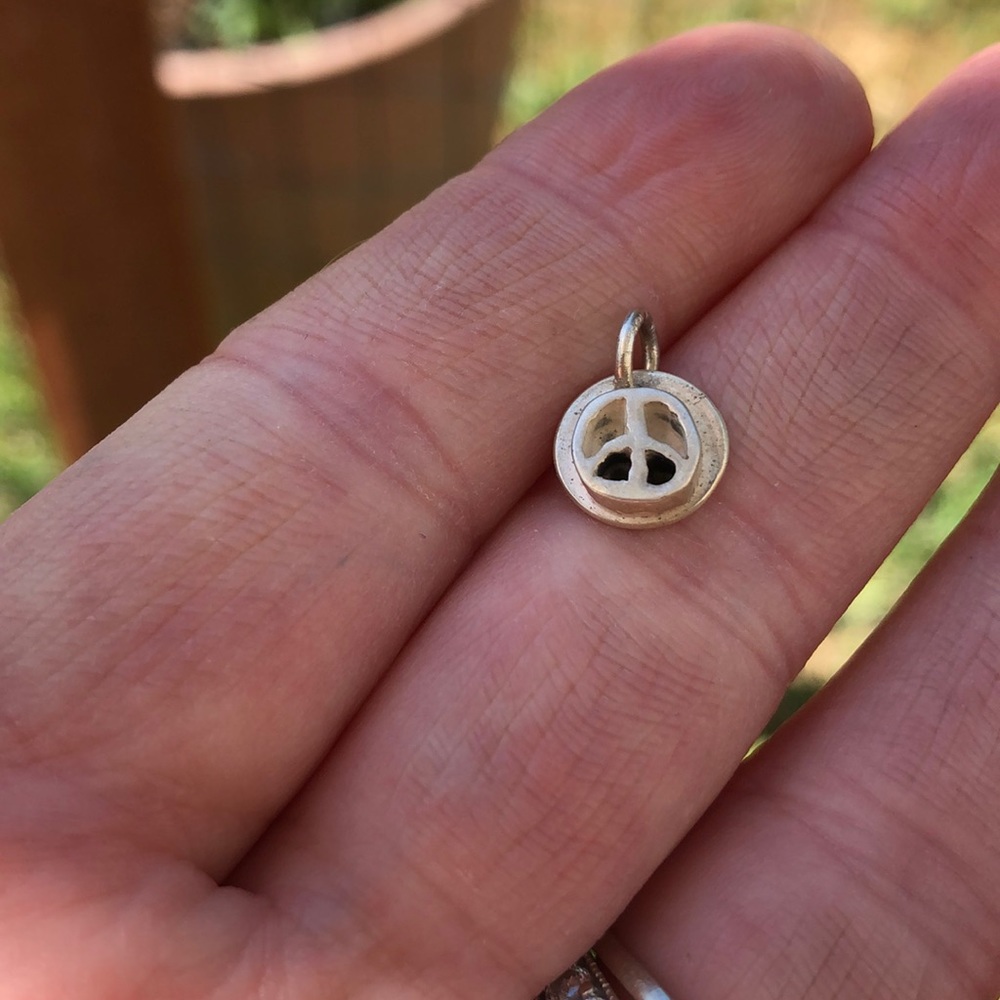 Handcrafted sterling silver peace pendant ☮️